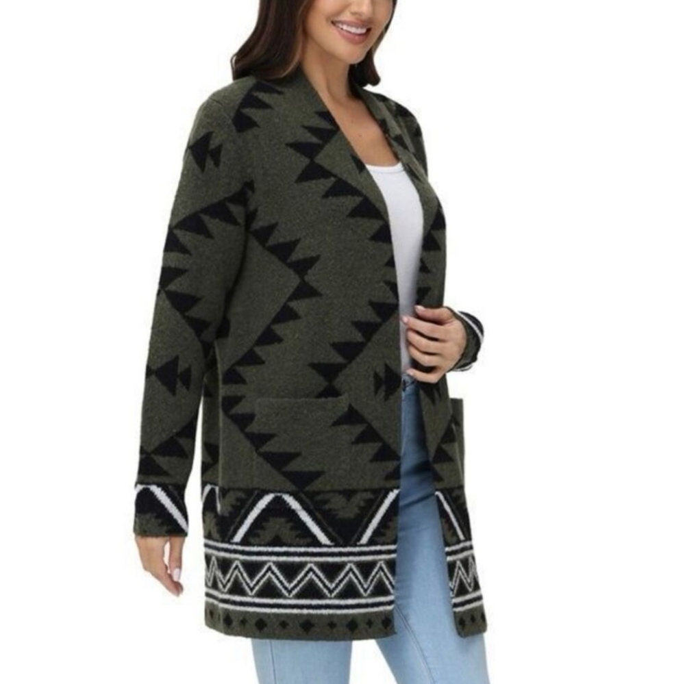 Frye Ladies' Patterned Cardigan Sweater Size L - Picture 3 of 6